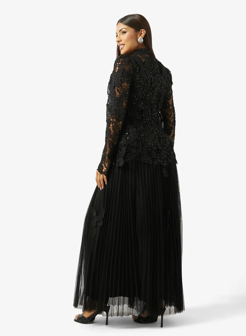 خزانة Lace Dress With Pleats